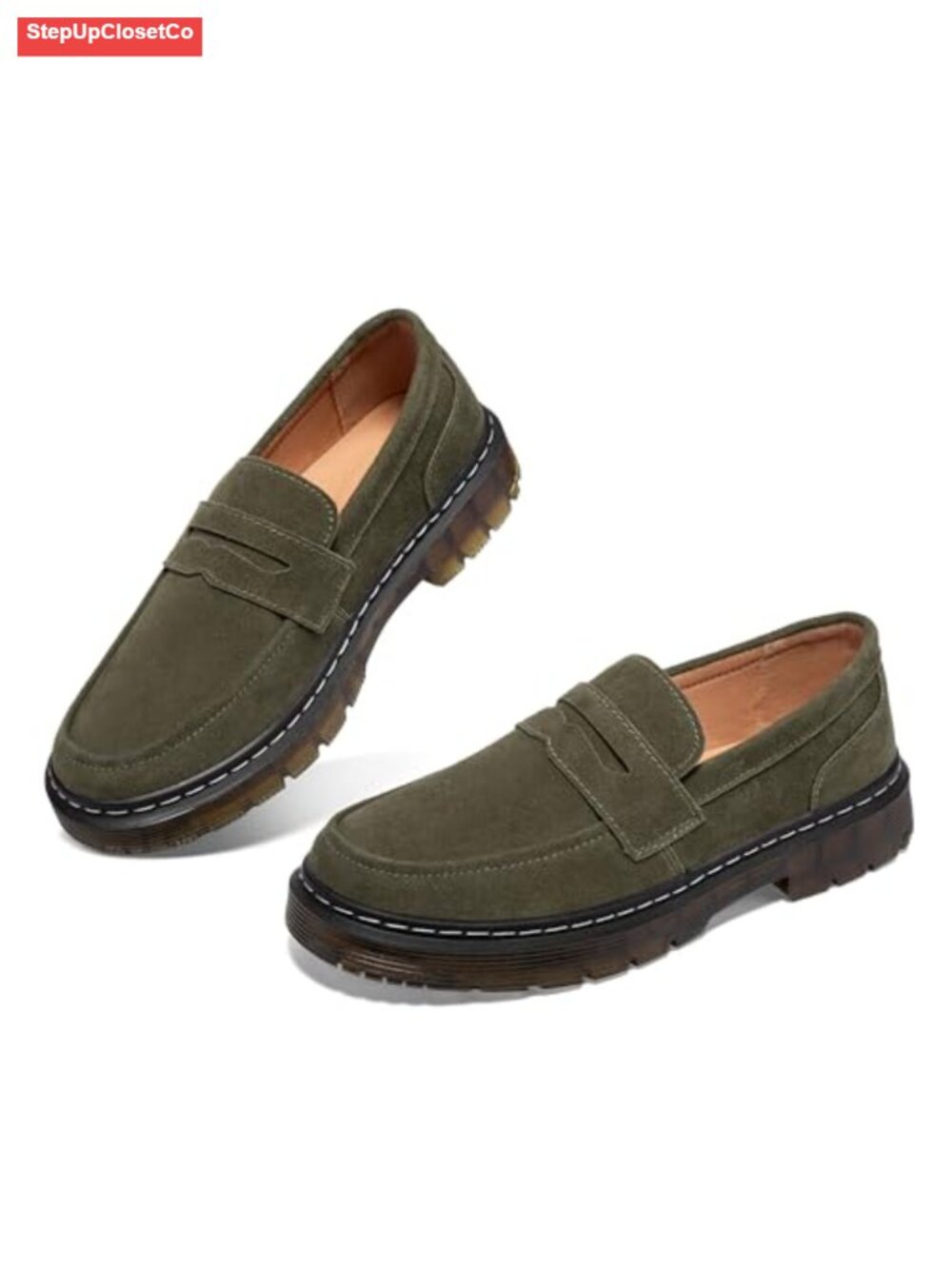 Suede Penny Loafers for Women Slip-On Driving Mocc Casual Comfort Shoes